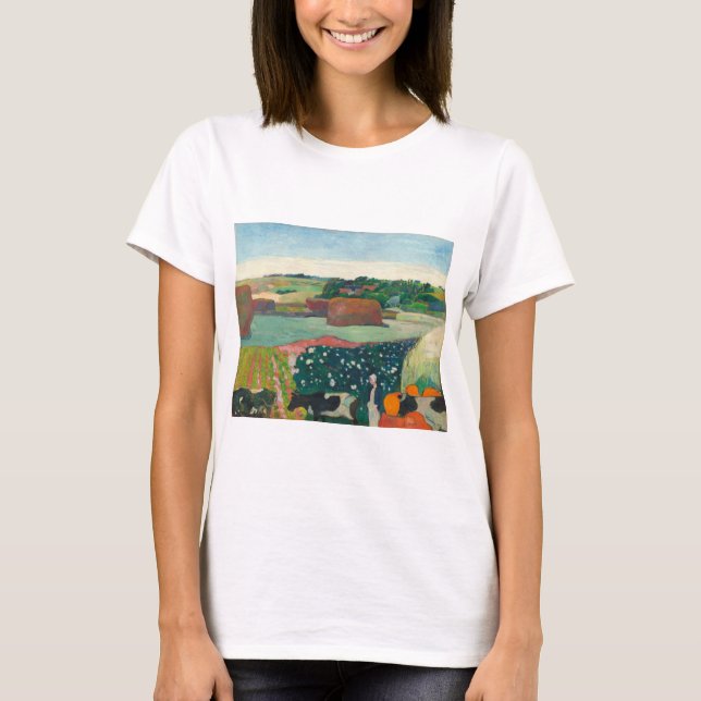 Camiseta Paul Gauguin Haystacks na Bretanha (Frente)