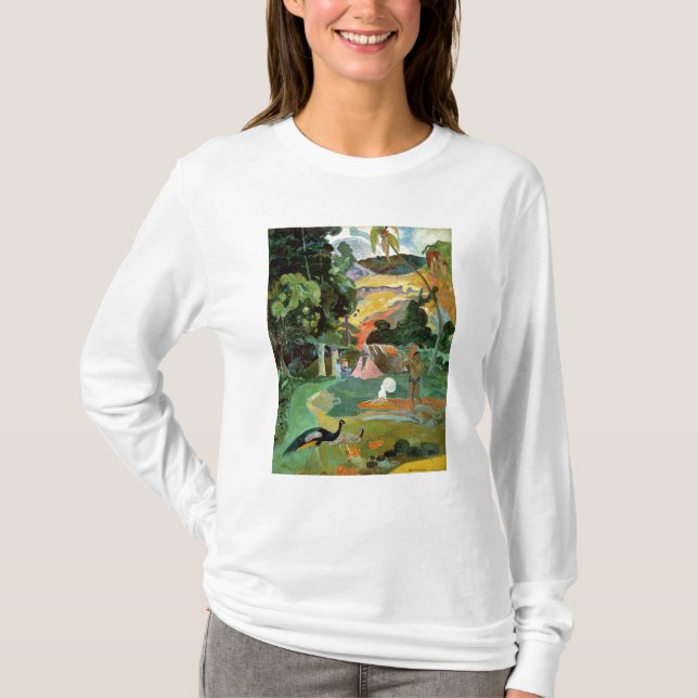 Camiseta Paul Gauguin| Matamoe ou Paisagem com Peacocks (Frente)