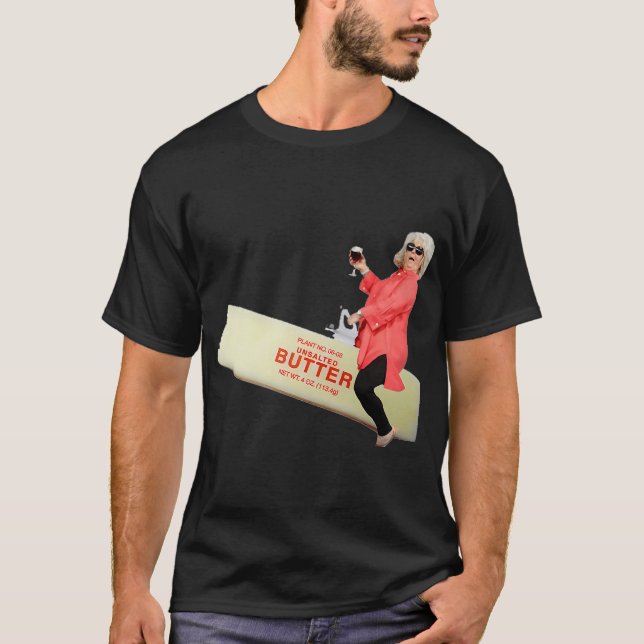Camiseta Paula deen cavalgando manteiga (Frente)