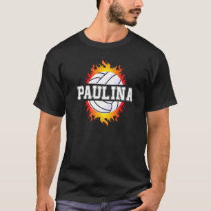Camiseta Paulina Nome Jogadores de Voleibol Bola e Rede