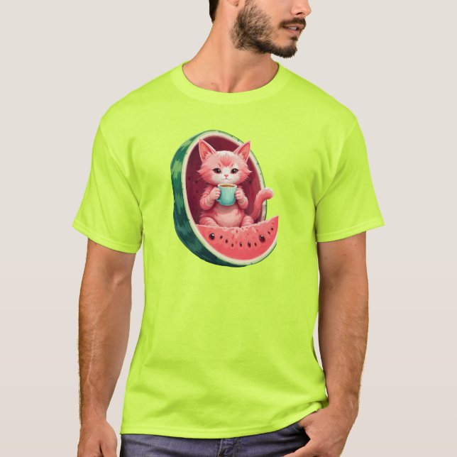 Camiseta Pausa para Café do Gato Melancia (Frente)