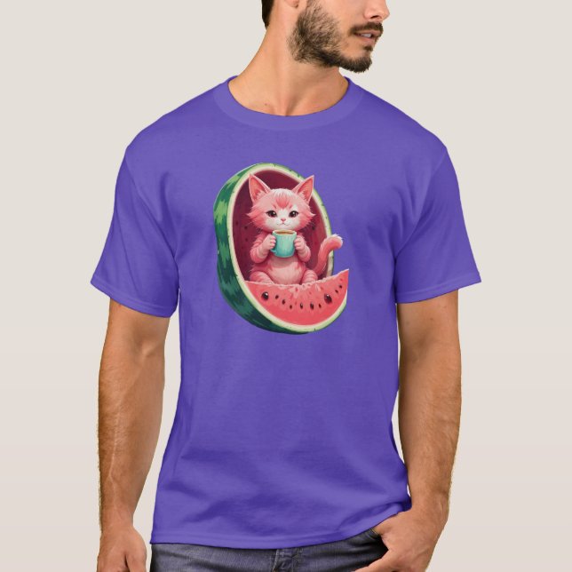 Camiseta Pausa para Café do Gato Melancia (Frente)
