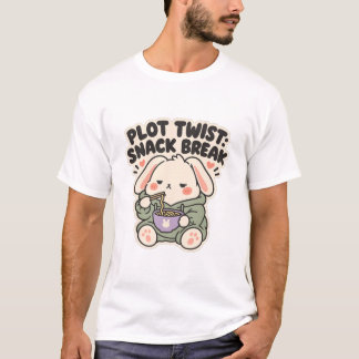 Camiseta Pausa para Lanche com Reviravolta no Enredo Bunny