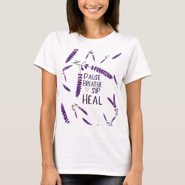 CAMISETA 🌿 PAUSA. RESPIRE. SIP. CAIR. DESIGN (Frente)