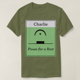 Camiseta Pause Personalizado Descanse Humor Musical Verde