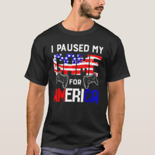 Camiseta Pausei Meu Jogo Pela Bandeira Americana No Dia 4 D