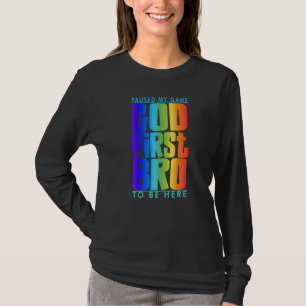 Camiseta Pausou Meu Jogo Para Estar Aqui Deus Primeiro Irmã