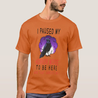 Camiseta Pausou meu presente de Halloween de terror diverti