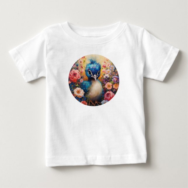 Camiseta Pavão de Bebê Bonito (Frente)