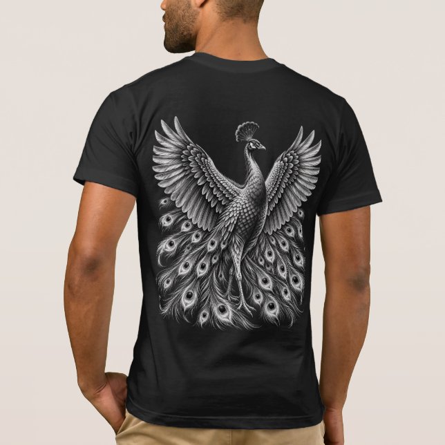 Camiseta  pavão de carvão  (Verso)