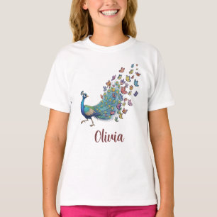 Camiseta Pavão e Borboleta Caprichosos