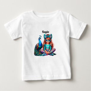 Camiseta pavão meninas