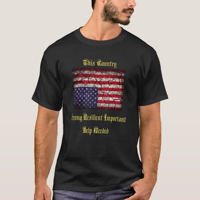 Camiseta Pavemen Patriótico Descendente da Bandeira America (Frente)