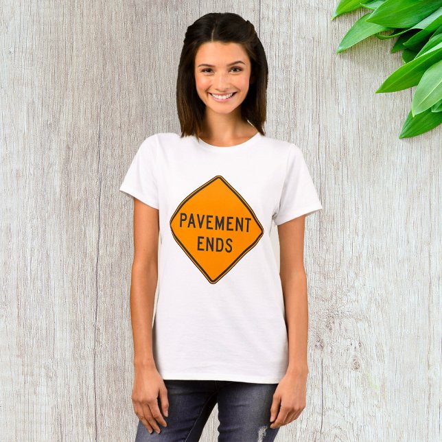 Camiseta Pavement Encerra Aviso de Tráfego de Sinais Rodovi (Criador carregado)