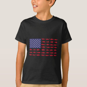 Camiseta Pavilhão americano B Garoto Menino Jovens Mulheres