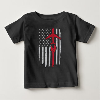 Camiseta Pavilhão americano da aeronave mecânica Roupa