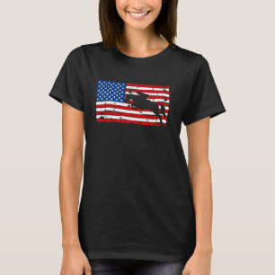 Camiseta Pavilhão Americano Distante Cavalo Andando Cavalo