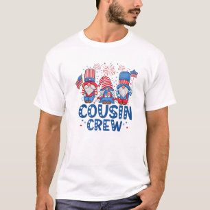 Camiseta Pavilhão Americano Patriótico Gnomos Cousin Crew 4