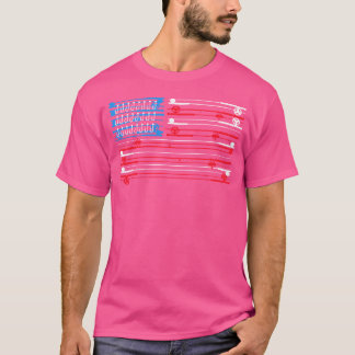Camiseta Pavilhão Americano Pesca de Rod Pescador Patriótic