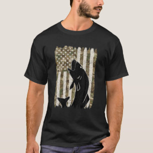 Camiseta Pavilhão Americano Pesca Pescador Dos Eua Camo C