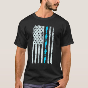 Camiseta Pavilhão Americano Pesca Vintage Peixe Pescador Pa