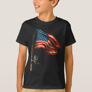 Camiseta Pavilhão Americano Pescando Pescadores Funny Fishi