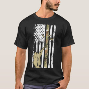 Camiseta Pavilhão de caça Rifle Hunt Duck American Flag Usa