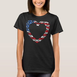 Camiseta Pavilhão de Gatos de Animais dos EUA Imprime Cabeç