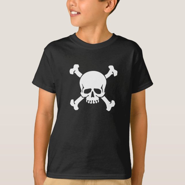 Camiseta Pavilhão de Pirata - Caveira e Crossbones (Frente)