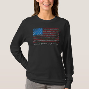 Camiseta Pavilhão Dos Eua Com Preâmbulo Da Constituição E P