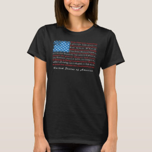 Camiseta Pavilhão Dos Eua Com Preâmbulo Da Constituição E P