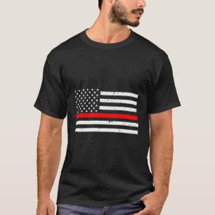 Camiseta Pavilhão fino da linha vermelha do bombeiro