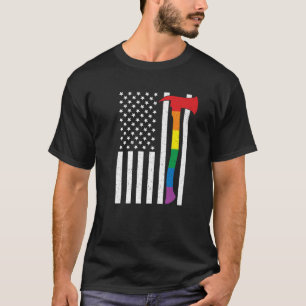 Camiseta Pavilhão LGBT americano Rainbow Ax EUA