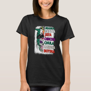 Camiseta Pavilhão Mexicano Crânio Mama Jefa Mexico Dia De L