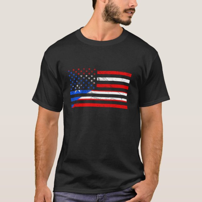 Camiseta Pavilhão Porto Rico América EUA (Frente)