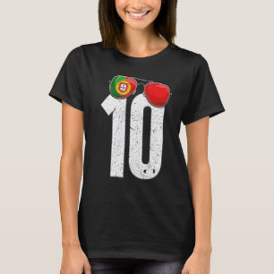 Camiseta Pavilhão Português Número 10 do Jogador de Futebol