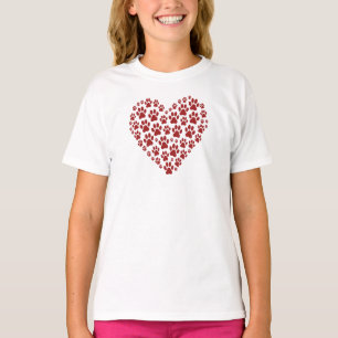 Camiseta Paw Amor Coração Crianças