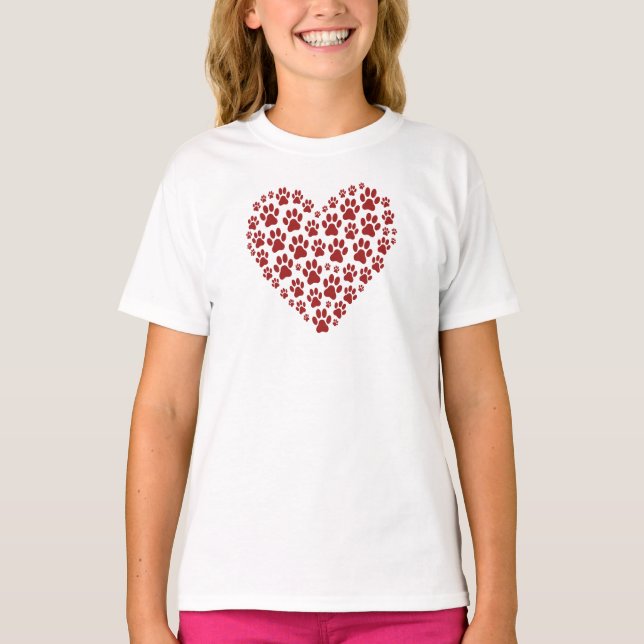 Camiseta Paw Amor Coração Crianças (Frente)