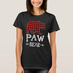 Camiseta Paw Bear Christmas Pajama Red Xadrez Família Buffa