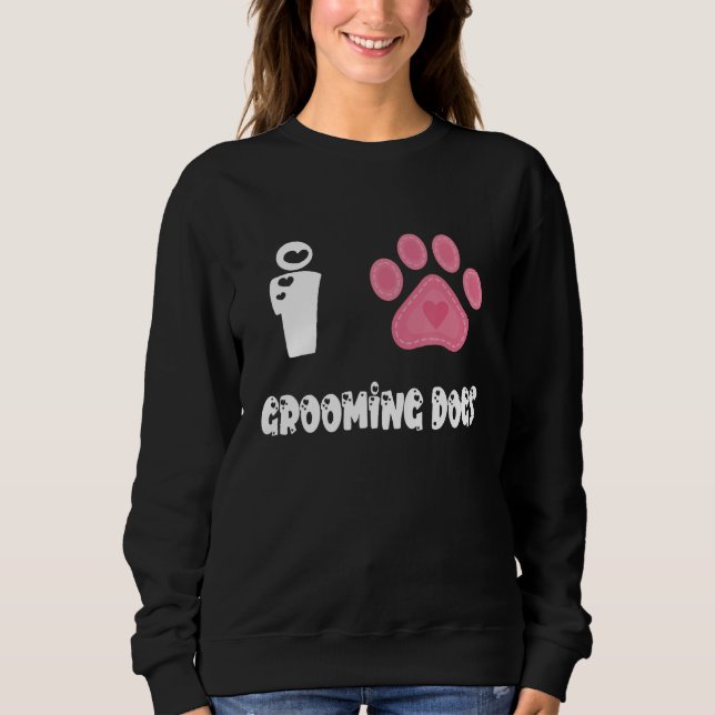 Camiseta Paw Dog Groomer Dog Grooming I Love Grooming Dogs (Frente)