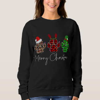 Camiseta Paw Dogs Buffalo Plaid & Leopard Design Merry Chri