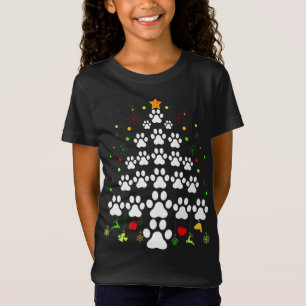 Camiseta Paw Imprime Luzes De Árvore De Natal Que Correspon