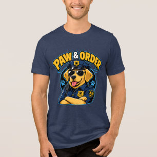 Camiseta Paw & Order Cão Polícia PNG, Cão K9 Divertido Subl