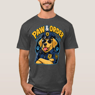 Camiseta Paw & Order Cão Polícia PNG, Cão K9 Divertido Subl