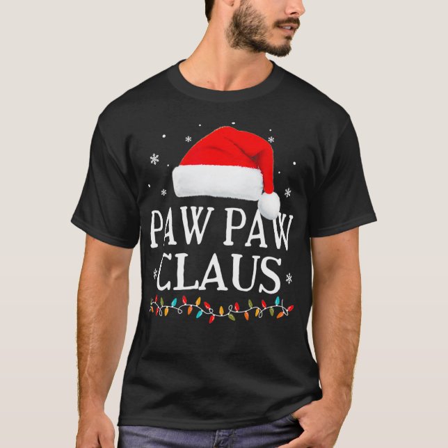 Camiseta Paw Paw Claus Família Natal Correspondente Pajama  (Frente)