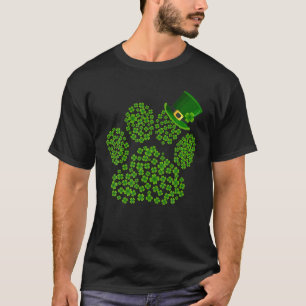 Camiseta Paw Paw St Patrick, Shamrocks de Impressão de Pata