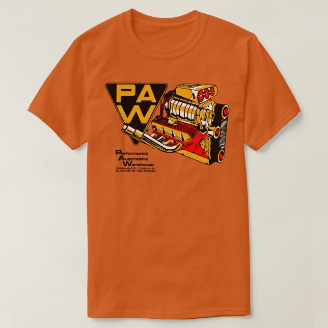 Camiseta PAW Performance Automotive Warehouse (Frente do Design)