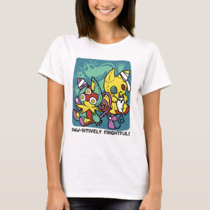 Camiseta Paw-sitivamente Assustador Gatos Monstruosos de