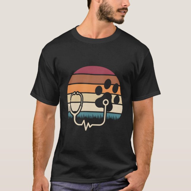 Camiseta Paw Stethoscope Vet Tech Veterinary Technician (Frente)