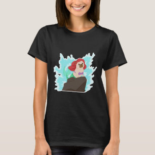 Camiseta Paw-t do seu mundo, The Little mer-pug! Clássico